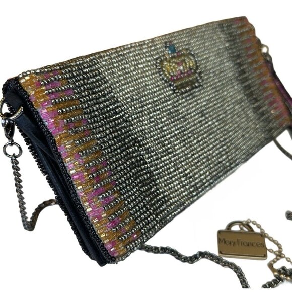 Mary Frances White Beaded Bow Clutch, Mini Elegant Formal Date Night - Picture 3 of 8